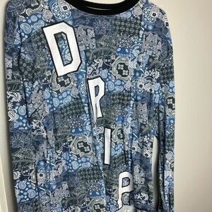 Blackjack Long Sleeve Graphic Shirt “Drip” Sz Large